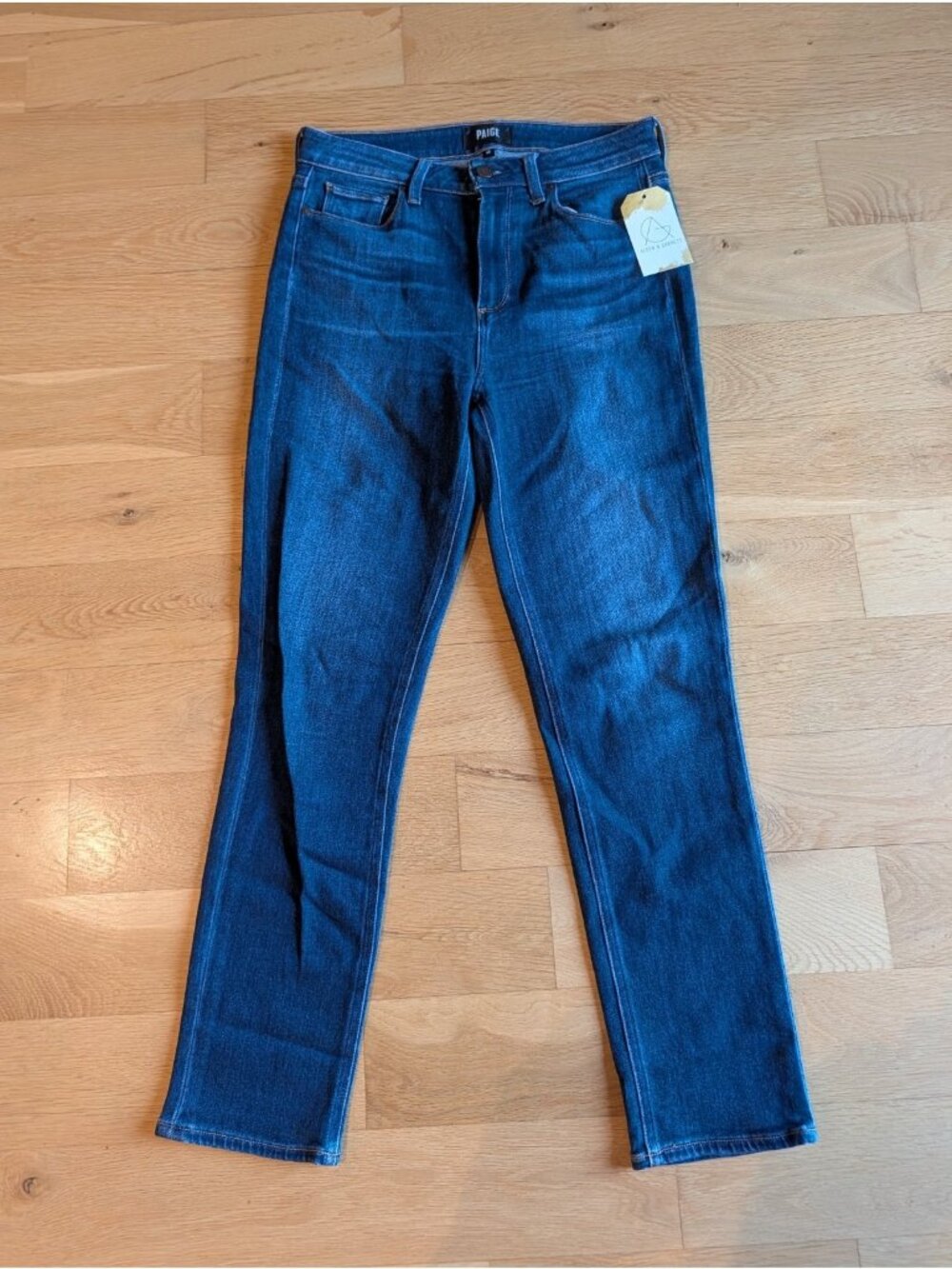 PAIGE Hoxton Slim Medium Wash Jeans, Size 28